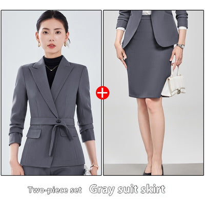 Traje Ejecutivo Femenino con Camisa de Cuello Solapa y Pantalón - Image 12