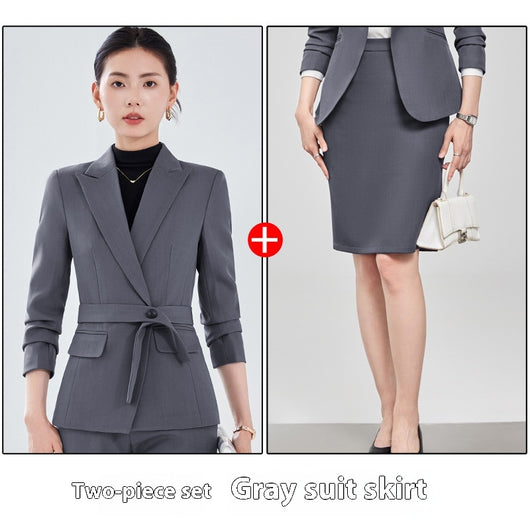 Traje Ejecutivo Femenino con Camisa de Cuello Solapa y Pantalón - Image 12