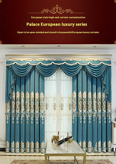 Cortinas Europeas de Lujo con Bordado Hueco de Flores para Sala de Estar - Image 19