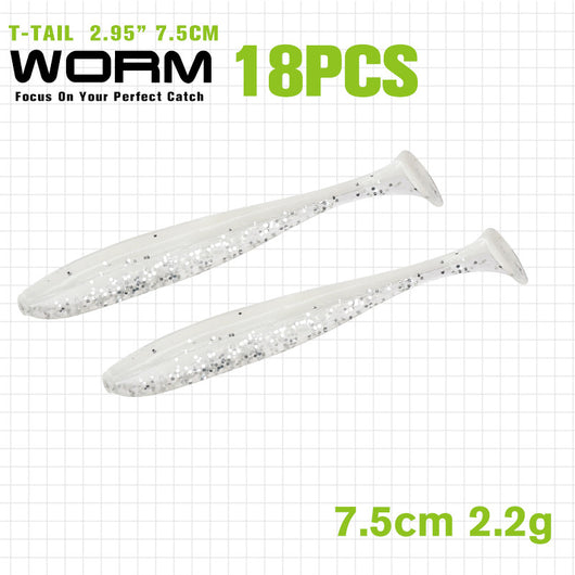 Gusano Artificial T-tail 55 75mm - Anzuelo de Pesca Realista - Image 40