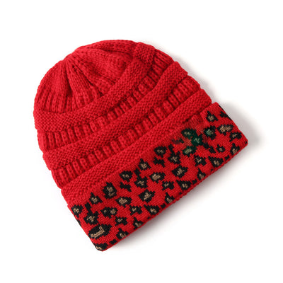 Gorro Tejido para Mujer Estampado Leopardo - Abrigo Cálido para Invierno - Image 9