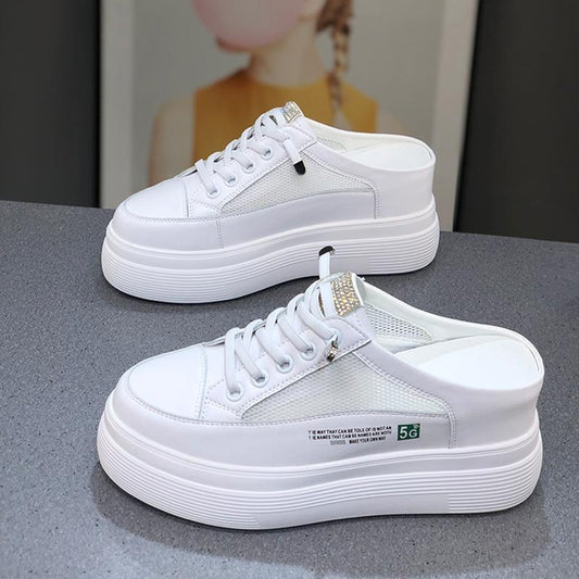 Zapatos Blancos Plataforma Mesh Ligeros y Cómodos sin Tacón - Image 2