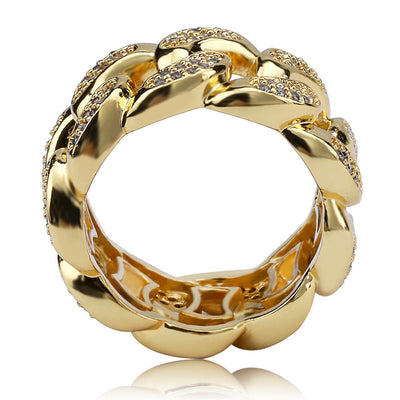 Anillo Cuban Link Dorado Hip Hop Ice Cube para Hombre - Image 9