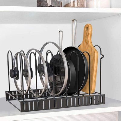 Escurridor de Platos de 8 Niveles en Hierro - Organizador de Cocina Negro