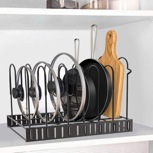 Escurridor de Platos de 8 Niveles en Hierro - Organizador de Cocina Negro