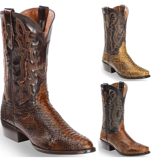 Botas de Hombre Patchwork Acolchadas con Punta Bordada - Image 11