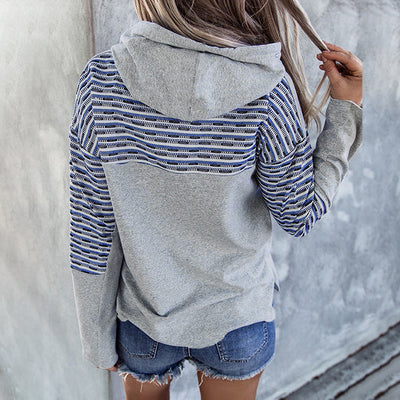 Sudadera con Capucha Mujer a Rayas - Estilo Casual Versátil - Image 3