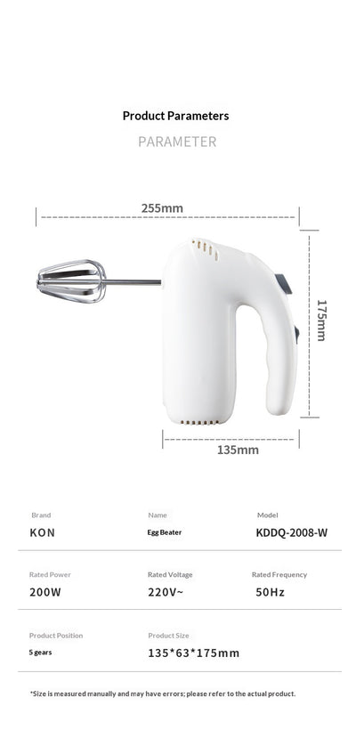 Batidora Eléctrica de Mano con Doble Batidor para Crema - Image 6