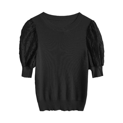 Blusa de Punto con Cuello Redondo y Mangas Abullonadas - Image 17