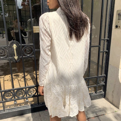 Vestido Largo Escotado con Rayas Transparentes - Image 7