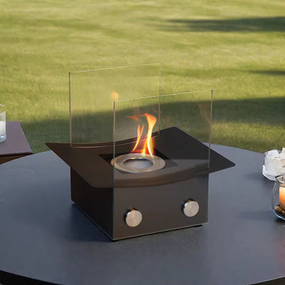 Chimenea de Escritorio Poligonal con Llama Real - Diseño Moderno en Negro - Image 8