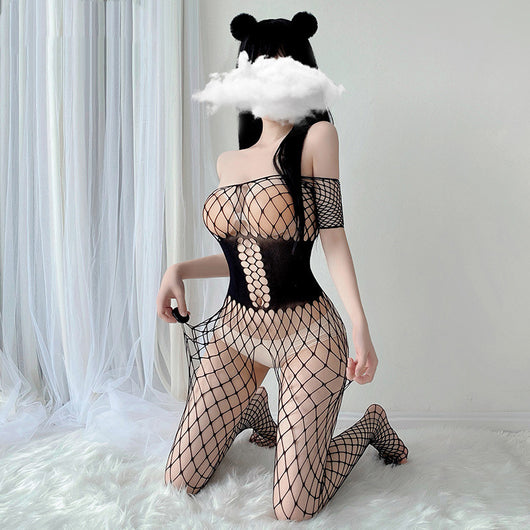 Body Transparente Halter con Medias de Red para uso en Ecuador - Image 13