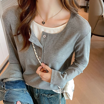 Blusa Larga Suelta Casual Versátil para Mujer