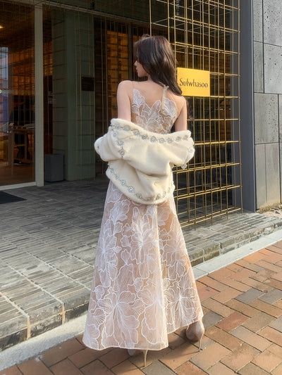 Vestido de Encaje Artesanal sin Mangas para Dama - Image 9