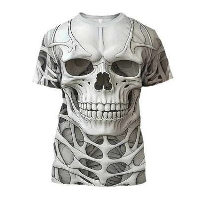 Playera Hip Hop 3D Calavera Estampado Europeo Tendencia Urbana - Image 6