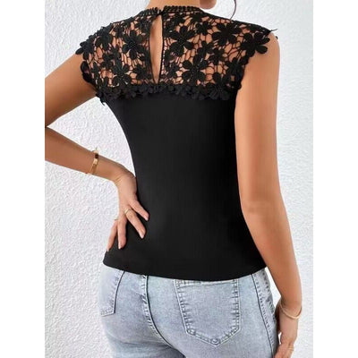 Blusa Sin Mangas con Encaje Elástica para Mujer - Image 3