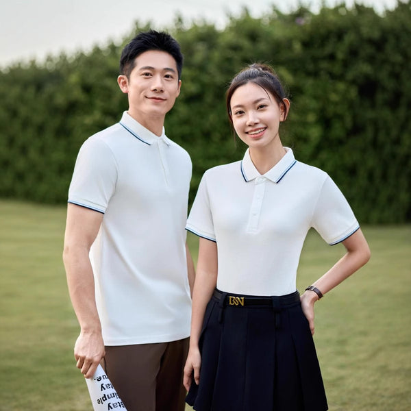Polo de Algodón Puro Business Casual con Solapa - Manga Corta