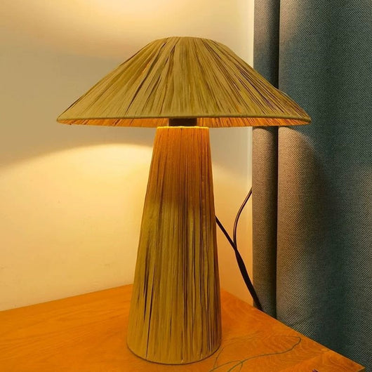 Lámpara de Mesa Tejida en Bambú Estilo Japonés - Image 4