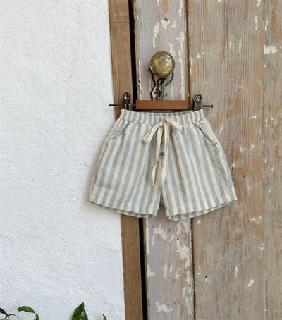 Shorts de Algodón Fino con Rayas Verticales - Estilo Casual Coreano - Image 8