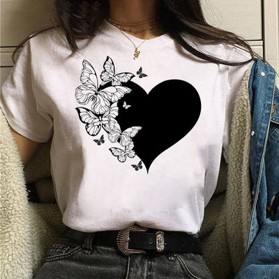 Blusa Estampada Blanca Suelta Casual para Mujer - Image 23