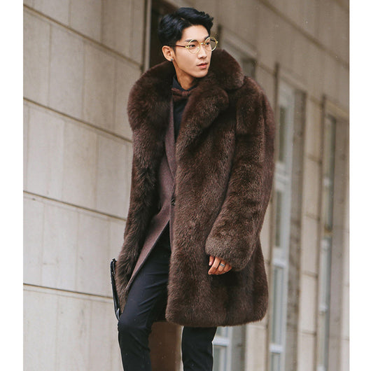 Abrigo Trench de Piel para Hombre Talla Grande Moda Europa y Estados Unidos - Image 7