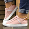 Zapatos Canvas Planos sin Cordones con Costura Reforzada