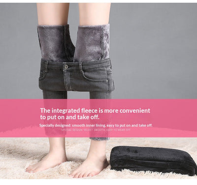 Jeans Talle Alto Forrados en Polar Extra Gruesos para Mujer - Image 20