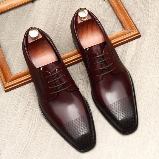 Zapatos de Cuero Legítimo con Punta Cuadrada para Hombre - Image 2