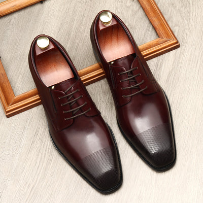 Zapatos de Cuero Legítimo con Punta Cuadrada para Hombre - Image 2