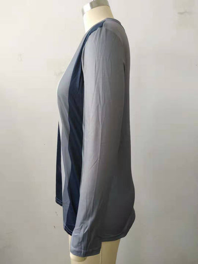 Playera de Cuello V a Rayas con Estampado y Mangas Largas - Image 14