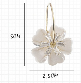 Aretes Flor de Cristal en Plata 925 con Aguja - Image 5