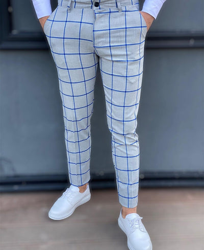 Pantalones Casuales Hombre con Estampado Cuadros Europeos - Image 7