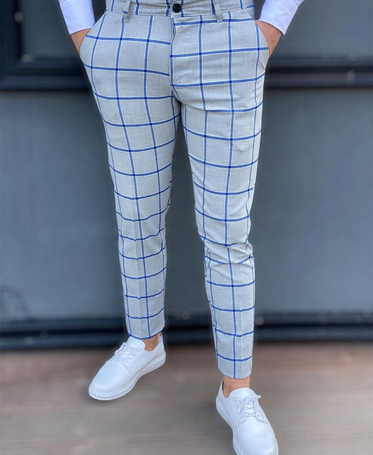 Pantalones Casuales Hombre con Estampado Cuadros Europeos - Image 7