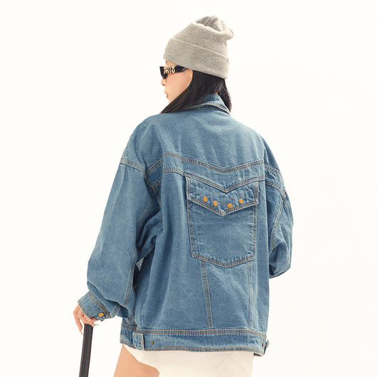 Chaqueta Denim Vintage Punk Lavado Desgastado Unisex - Image 20