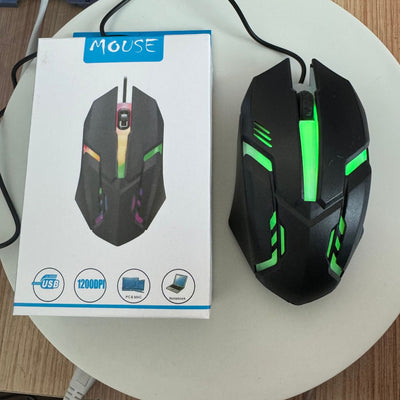 Ratón Gaming con Cable e Iluminación RGB para Oficina y E-sports
