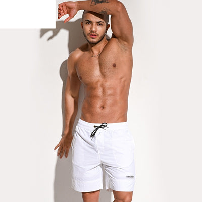 Shorts de Baño Hombre Corte Relajado Largo Cinco Puntos