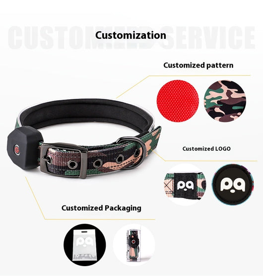 Collar Luminoso USB para Perros con Banda Reflectante y Impresión LED - Image 9