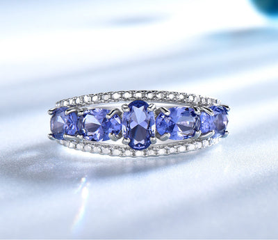Anillo de Zafiro Tanzanita en Forma de Gota - Image 9