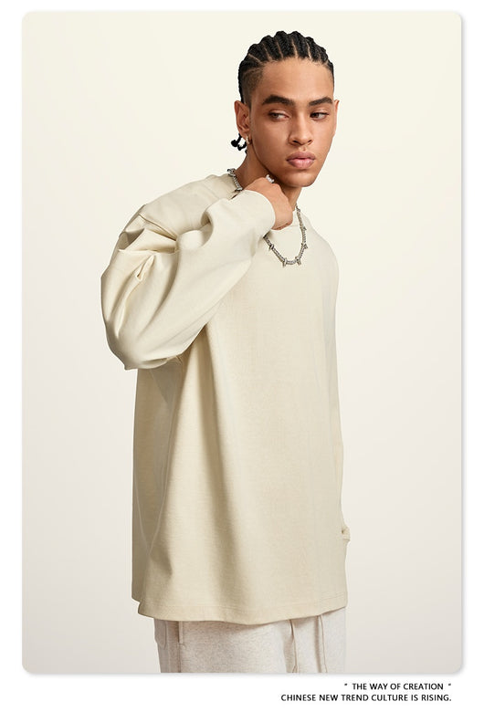 Camiseta Manga Larga Oversize para Hombre - Algodón Puro Otoño Invierno - Image 32