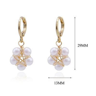 Aretes de Perla Artesanales Lujo Ligero Serie Océano - Clip Europeo Americano - Image 16