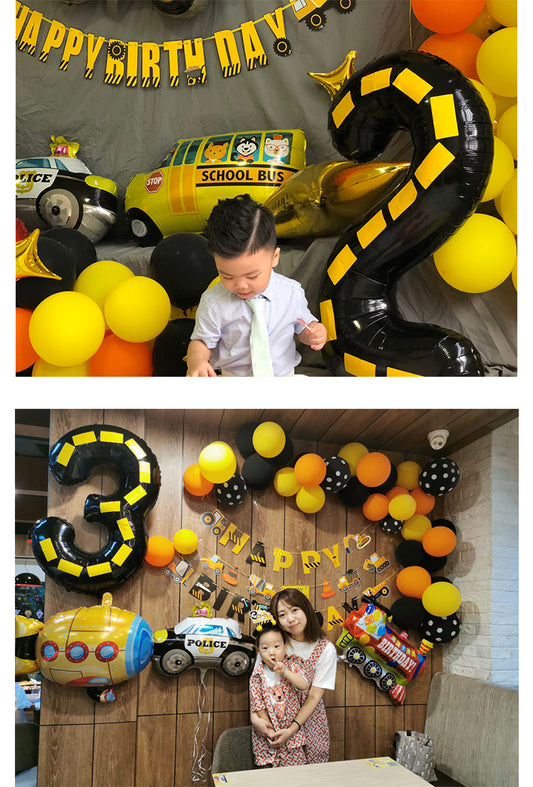 Globo Gigante Números 40 Pulgadas Negro y Amarillo con Puntos - Image 2