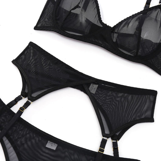 Conjunto de Lencería Sexy con Cinturón de Ligas de Tres Piezas - Image 7