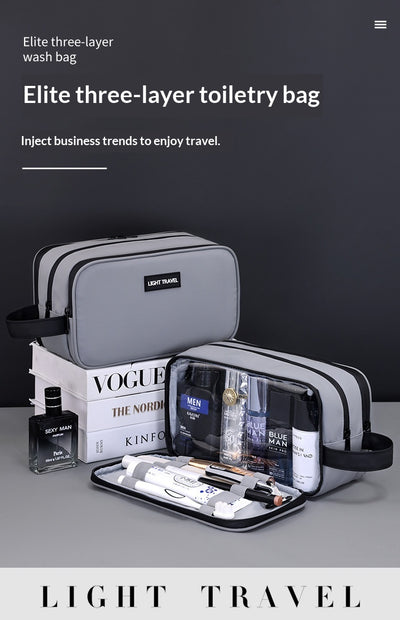 Neceser de Viaje Hombre Tres Compartimentos - Organizador Premium de Cosméticos - Image 8