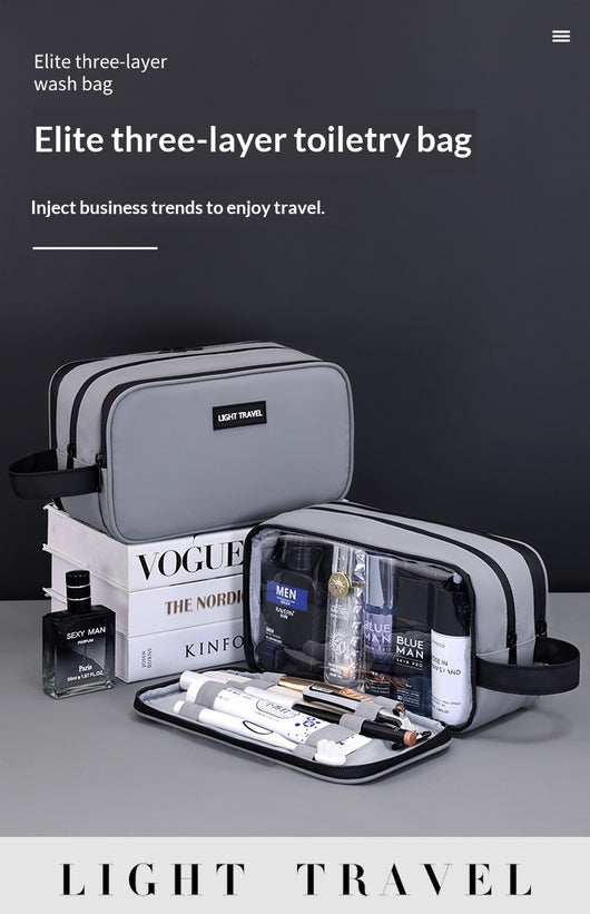 Neceser de Viaje Hombre Tres Compartimentos - Organizador Premium de Cosméticos - Image 8