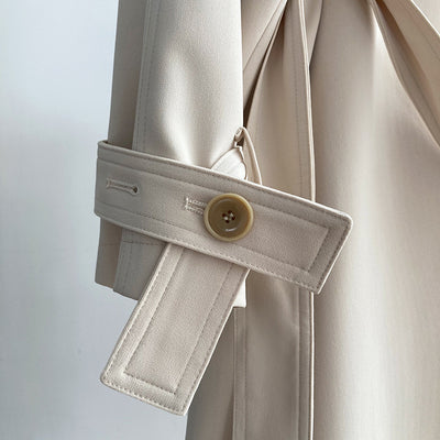 Chaqueta Cortaviento Larga Estilo Británico Suelta Hasta la Rodilla para Mujer - Image 20