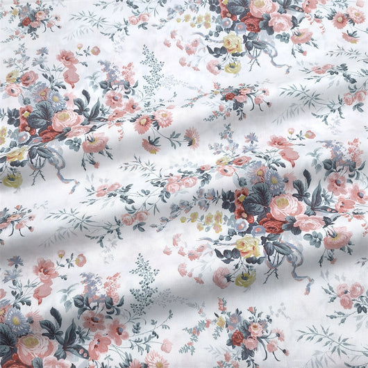 Tela de Algodón Twill con Estampado de Peonías y Rosas para Ropa de Cama y Hogar - Image 9