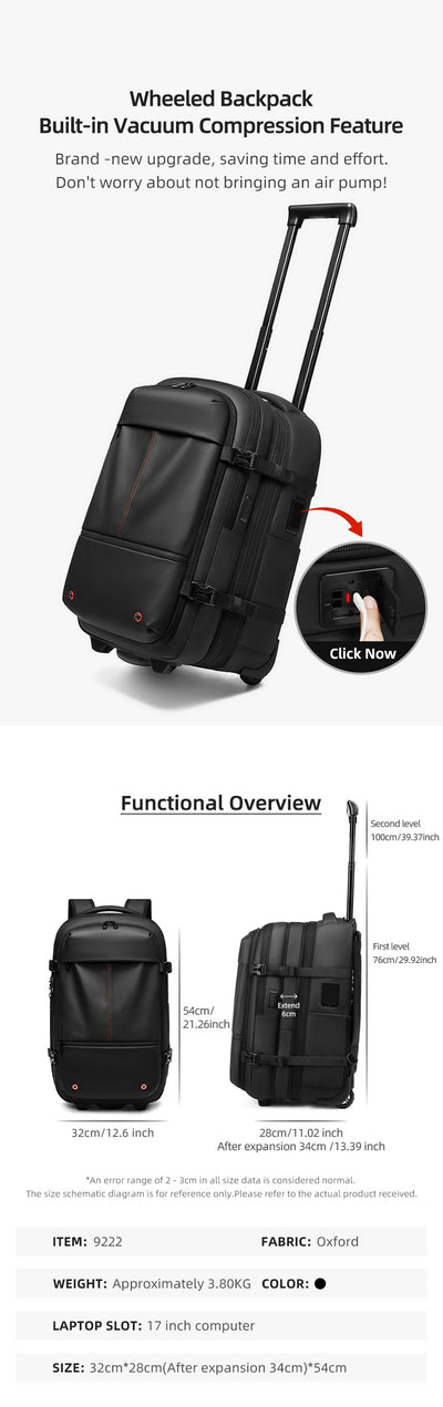 Mochila Trolley Expandible de Gran Capacidad para Viajes de Negocios - Image 32