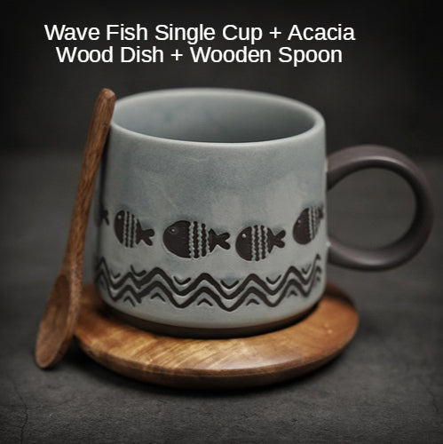 Taza de Cerámica Retro con Asa Colgante y Capacidad Extra Grande + Cuchara - Image 18