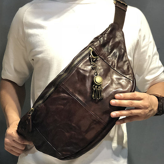 Bolsa de Pecho en Cuero Genuino First Layer para Hombre