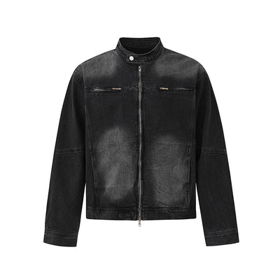 Chaqueta Denim Coreana Cuello Alto Suelta - Estilo Trendy Premium - Image 8